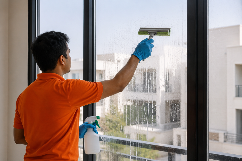 خدمة تنظيف النوافذ